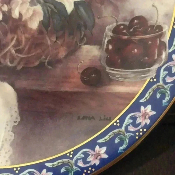 Lillies by Lena Liu collector plate 1993‎ basket bouquets - Picture 2 of 6